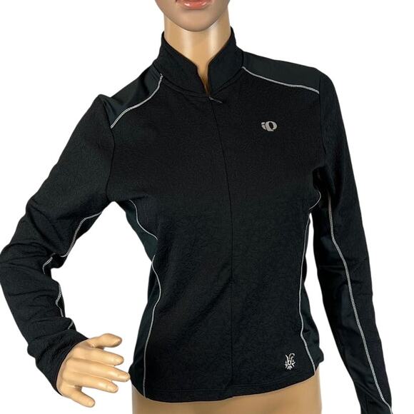 Pearl Izumi Select 3/4 Zip Cycling Jacket Black with Floral Tonal Details Size S - Picture 1 of 10
